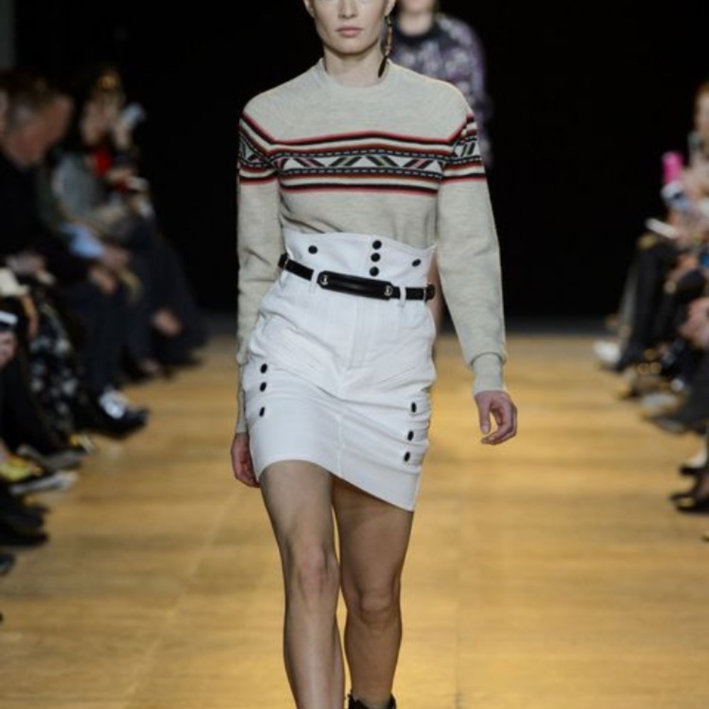 Isabel Marant white high waist white denim skirt